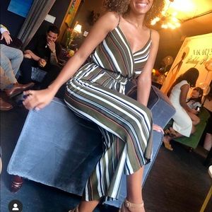 Dejaneiro striped green jumpsuit